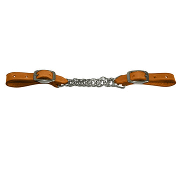 HILASON Western 5/8" Single Flat Link Nickel Twisted Curb Chain Strap